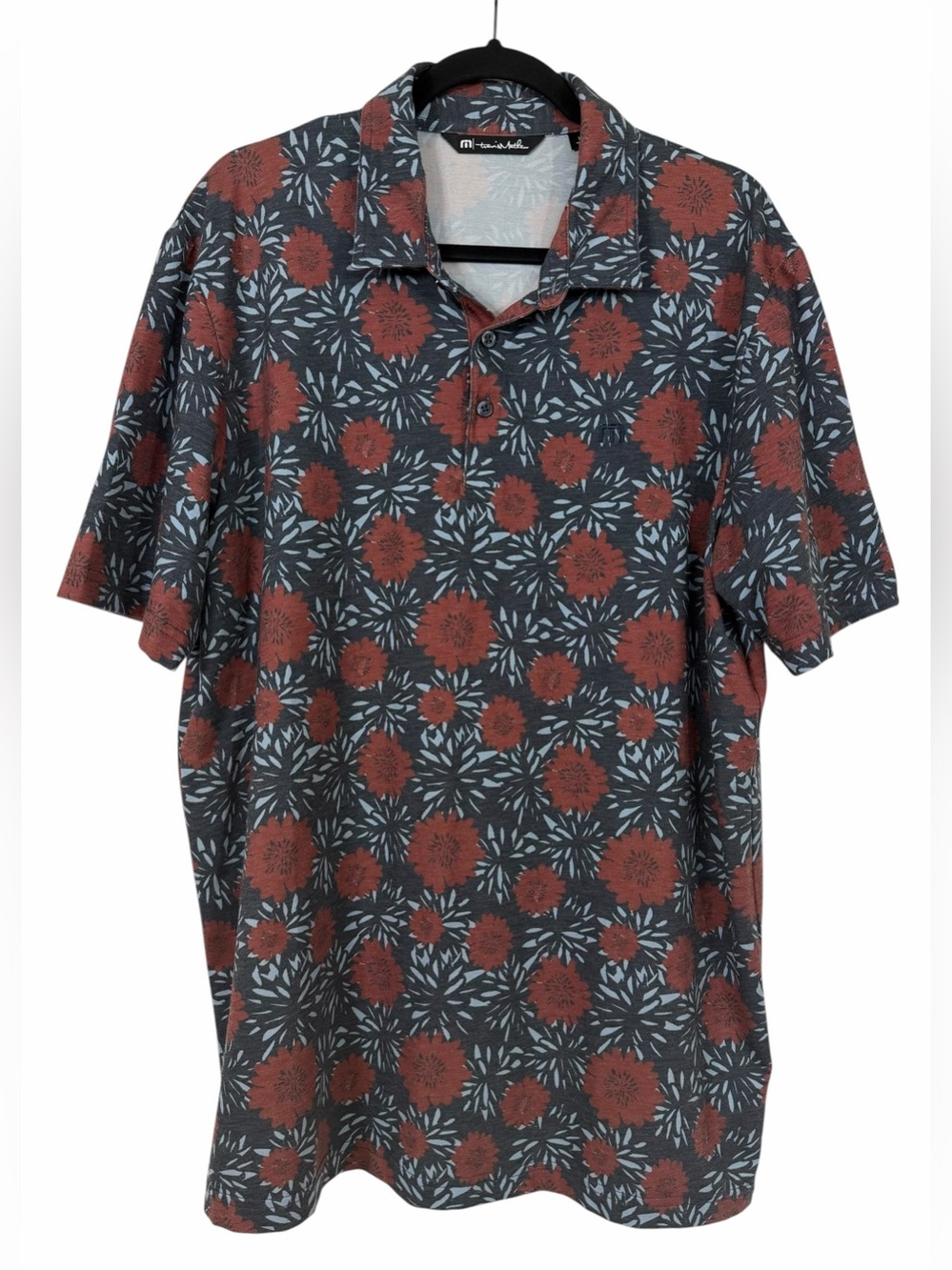 Travis Mathew Scenic Pass Floral Golf Polo Performance Size XL